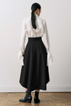 Wool Gabardine Work Flare Skirt