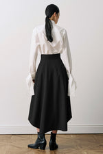 Wool Gabardine Work Flare Skirt