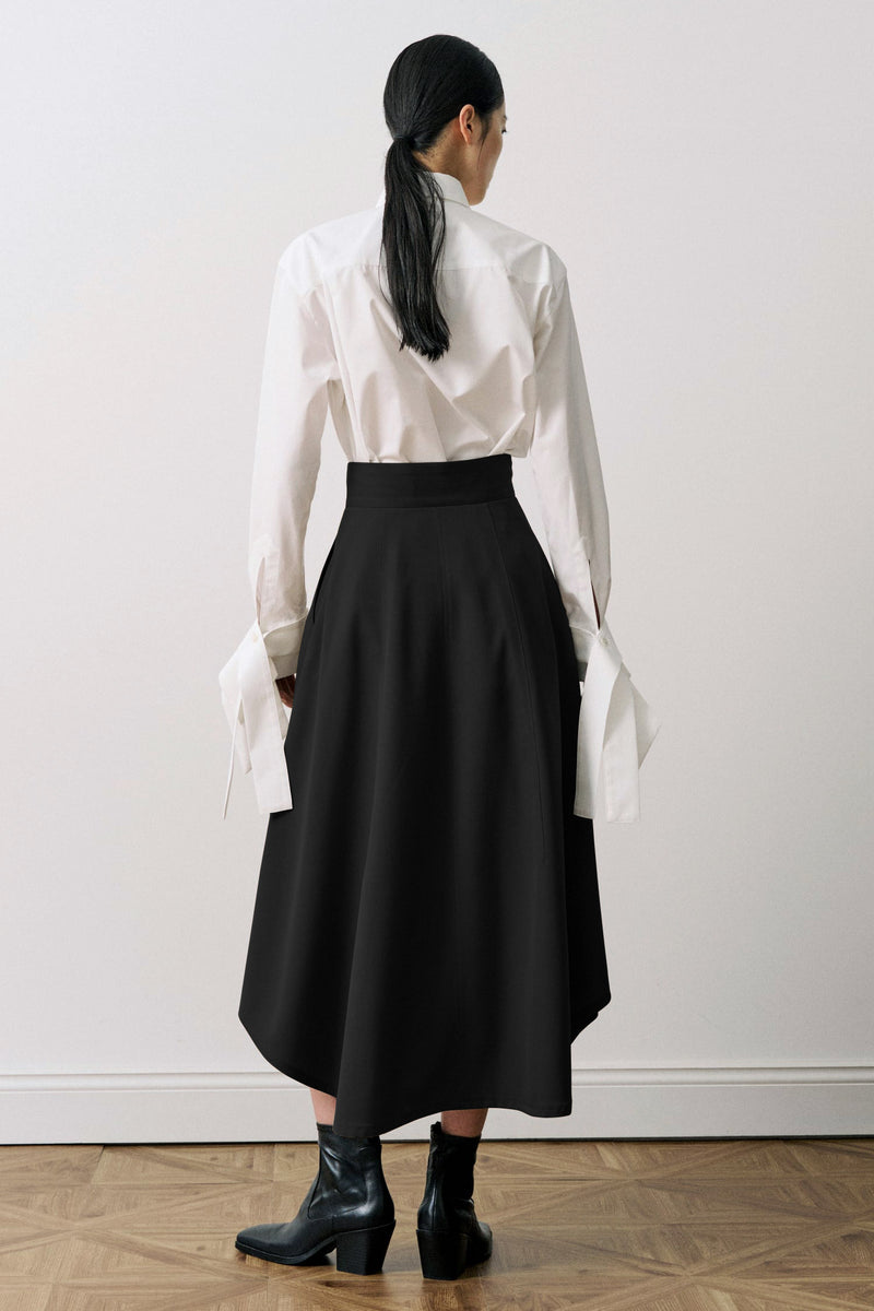Wool Gabardine Work Flare Skirt