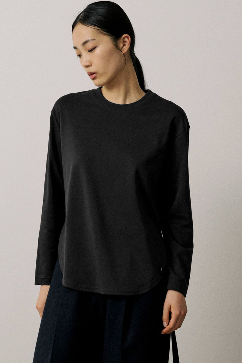 Round Hem Cotton T-Shirt