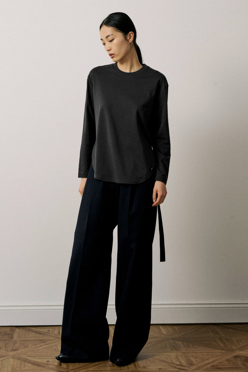 Round Hem Cotton T-Shirt