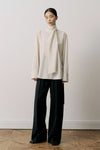 Wool-Blended Bow-Tie Blouse