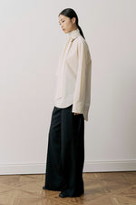 Wool-Blended Bow-Tie Blouse