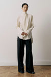 Wool-Blended Bow-Tie Blouse