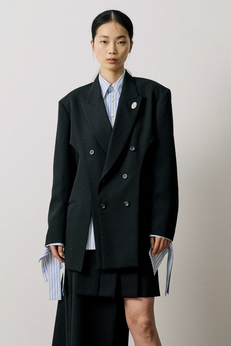 Wool Gabardine Slit Jacket