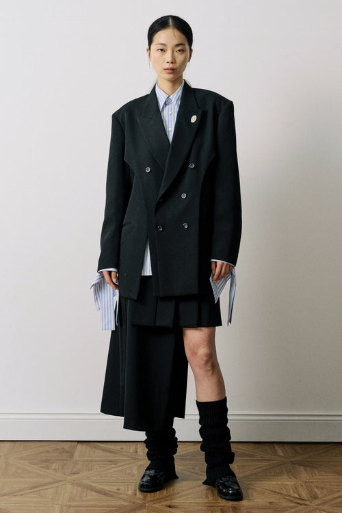 Wool Gabardine Slit Jacket