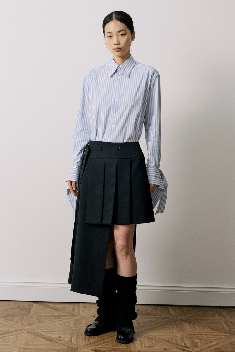 Asymmetry Pleats Skirt