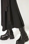 Double Belt Pleats Wool Skirt