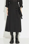 Double Belt Pleats Wool Skirt