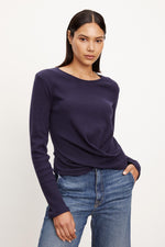 Geonna Cotton-Blended Ribbed Top
