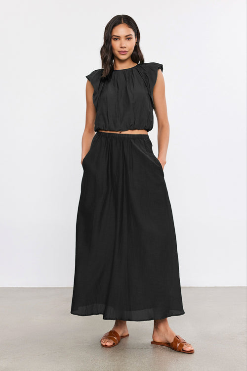 Mariela Silk-Blended Maxi Skirt