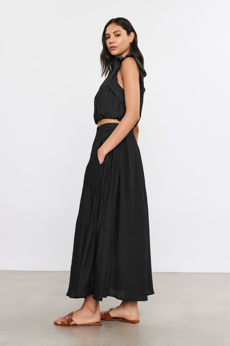 Mariela Silk-Blended Maxi Skirt