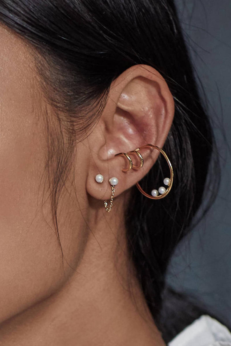 Pearl Spiral Double Ear Cuff
