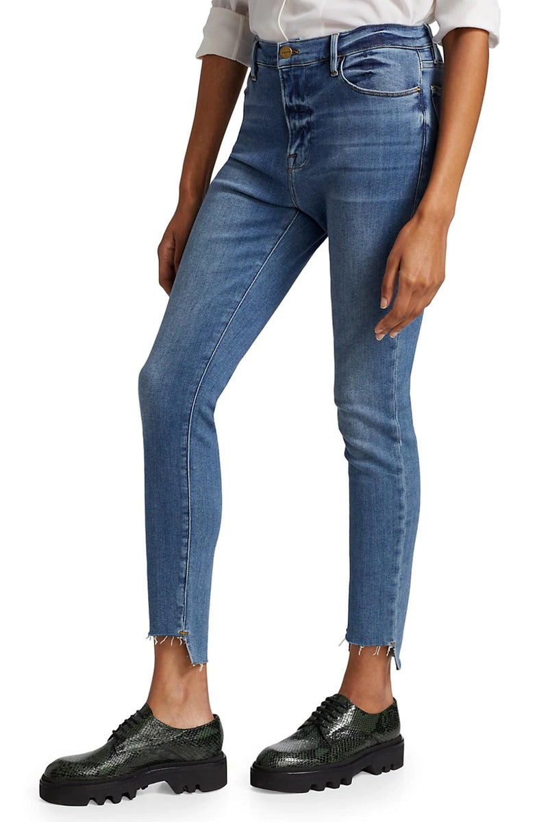 Le High Skinny Raw Stagger Jeans