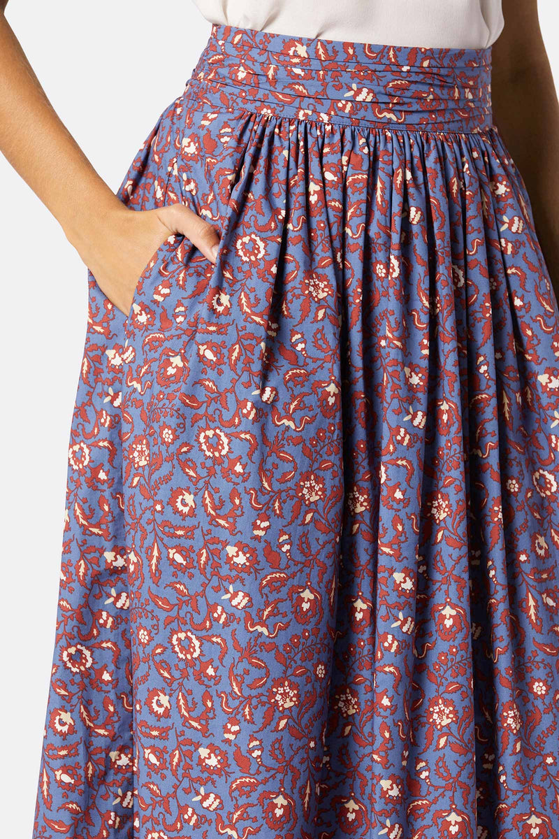 Morot Printed Cotton Midi Skirt