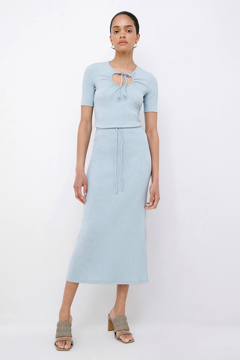 Liliana Rib Jersey Midi Skirt