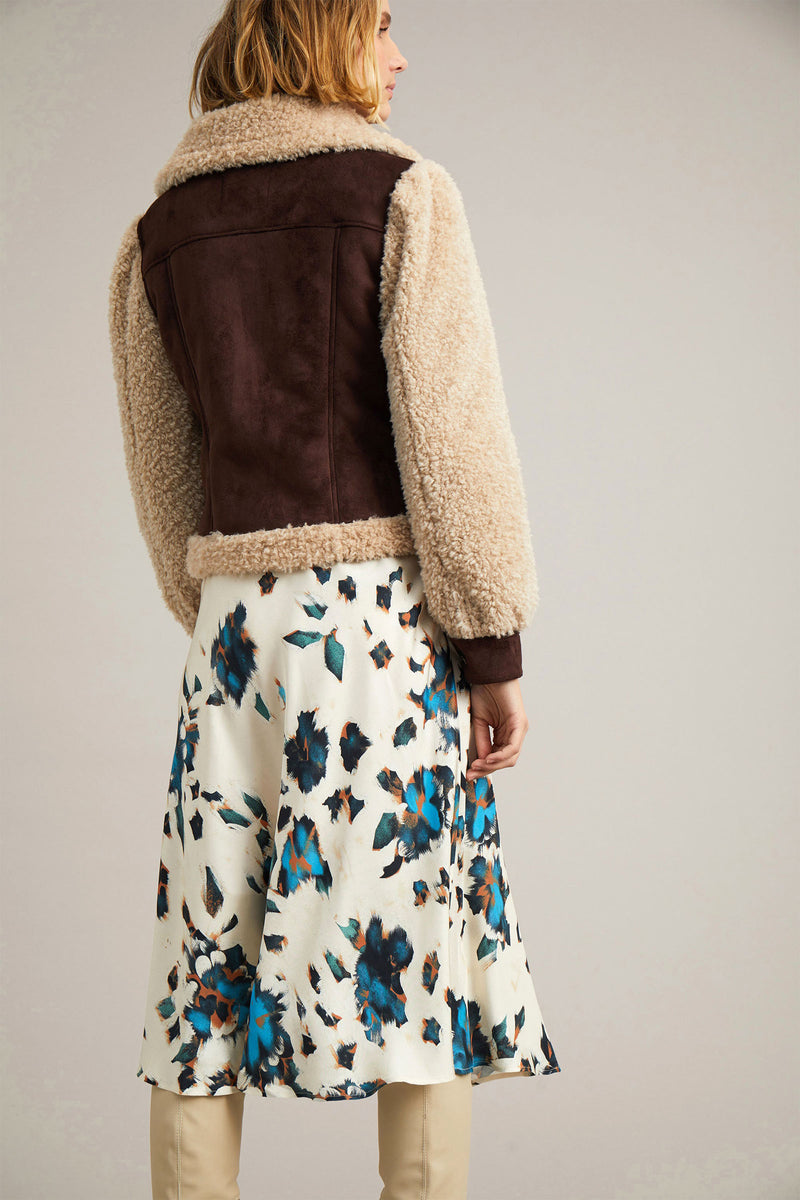 Alook Floral-Print Silk Skirt