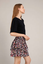 Volana Printed Viscose Mini Skirt