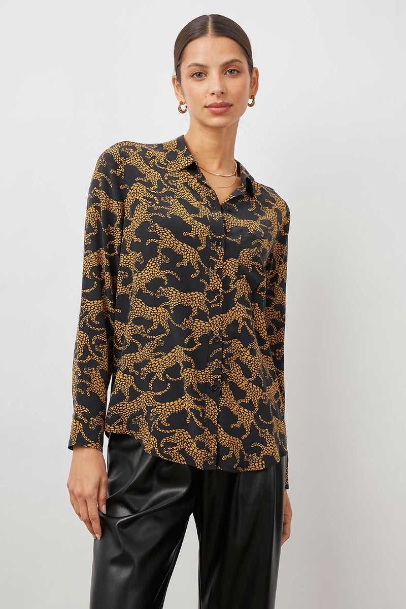 Kate Animal-Print Silk Shirt