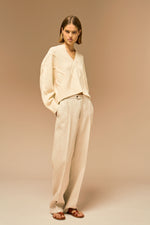 MARIO Wide-Leg Linen Trousers