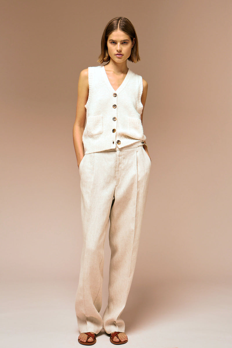 MARIO Wide-Leg Linen Trousers