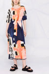 Flute Abstract-Print Jersey Dress