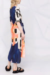 Flute Abstract-Print Jersey Dress
