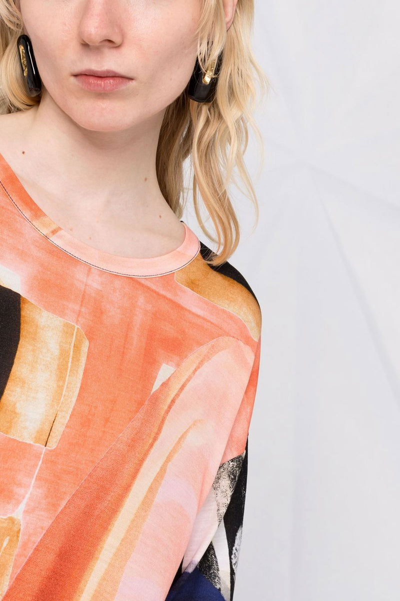 Flute Abstract-Print Jersey Dress