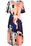 Flute Abstract-Print Jersey Dress