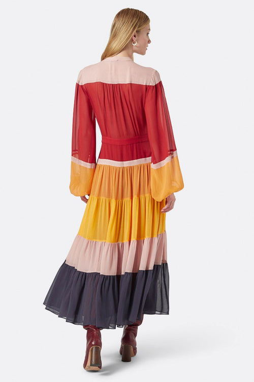 Kolia Colour Block Silk Dress