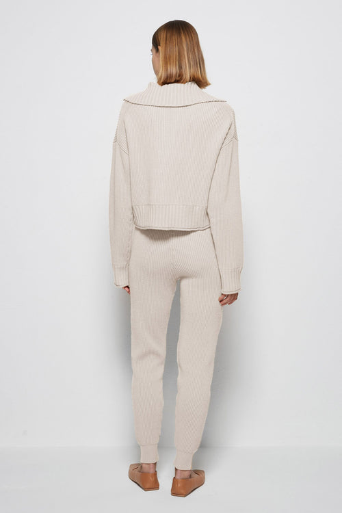 Nina Ribbed-Knit Joggers