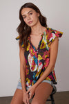 Candace Printed Cotton Blouse