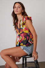 Candace Printed Cotton Blouse