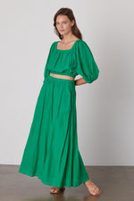 Mariela Silk Cotton Midi Skirt